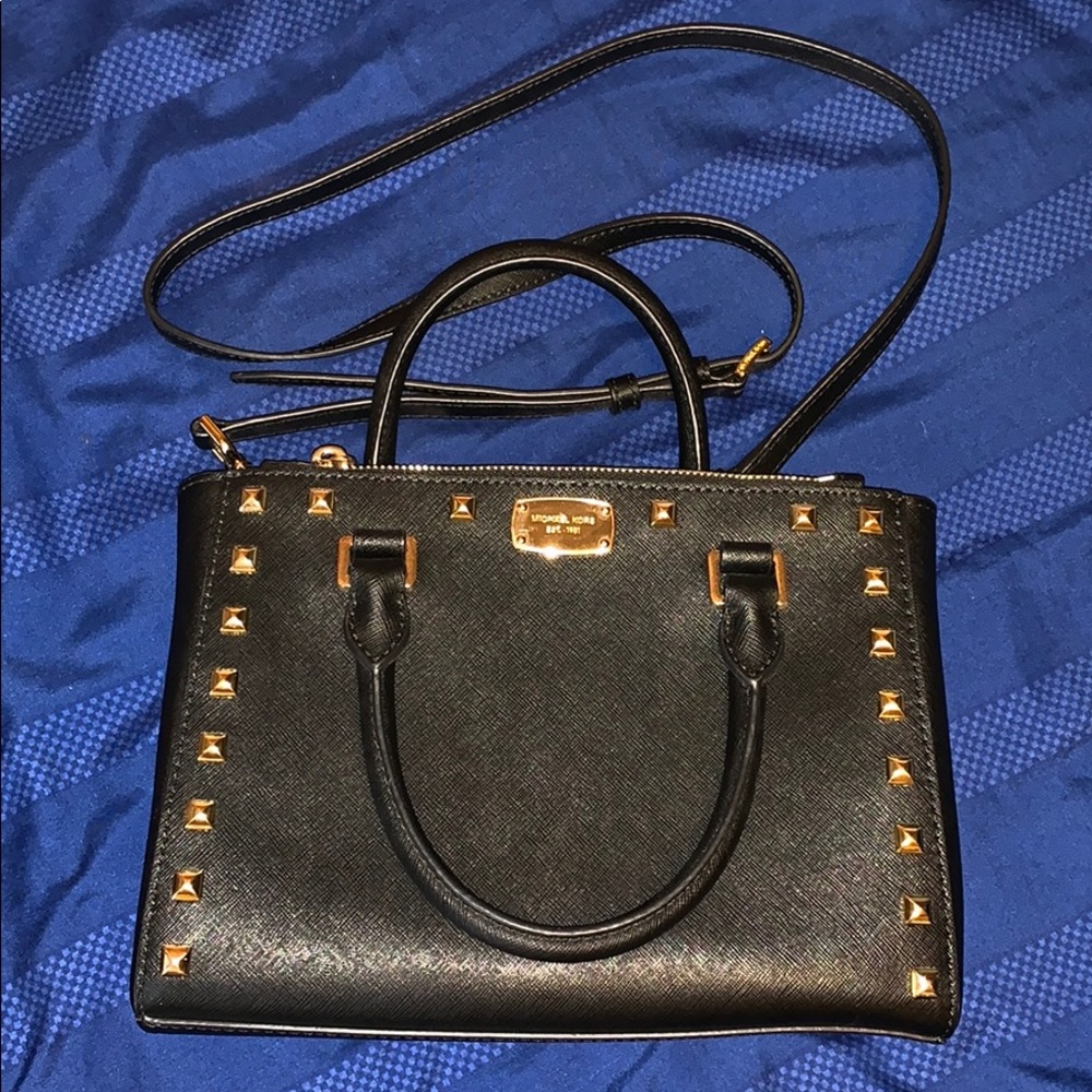 Michael Kors stud mini satchel with long strap